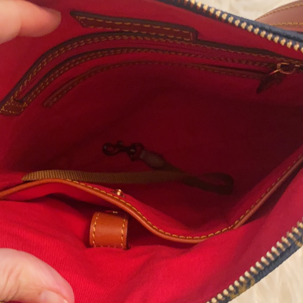 EUC Dooney & Bourke navy initial over shoulder satchel - Picture 3 of 16